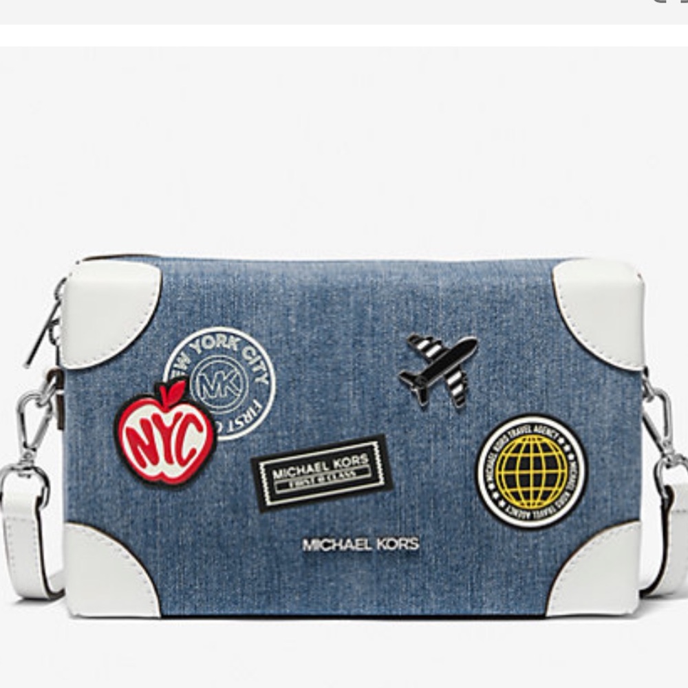💼 Michael Kors Jeanie Small Embellished Denim Crossbody Bag 💼 NWT 💼